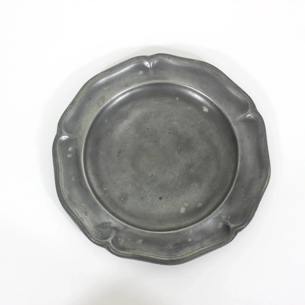 Antique Pewter Plate 10.5” Tray or Dish Drinks, Food Styling, Photography Prop - Picture 1 of 8
